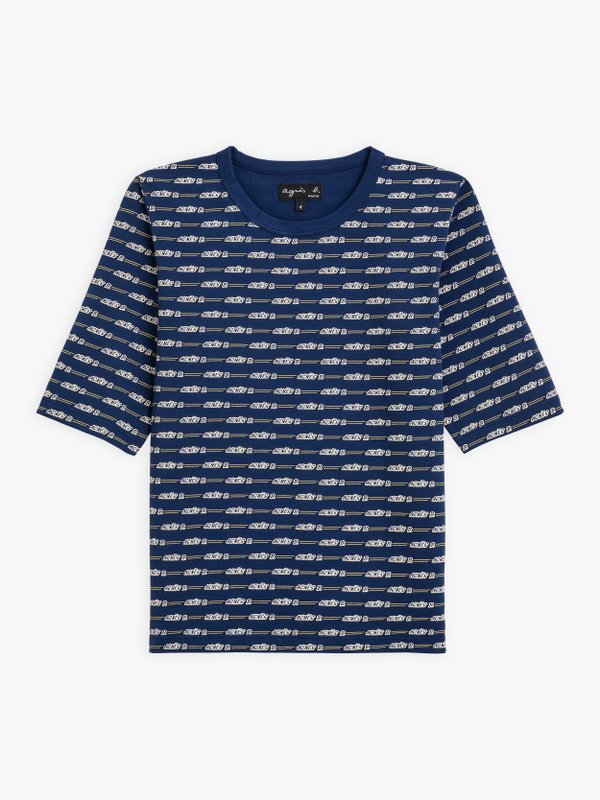 dark blue brando t-shirt with logo print_1