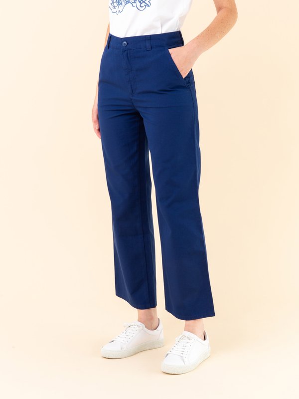 dark blue washed cotton Mary trousers_12