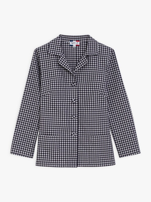navy blue and white gingham jacket_1