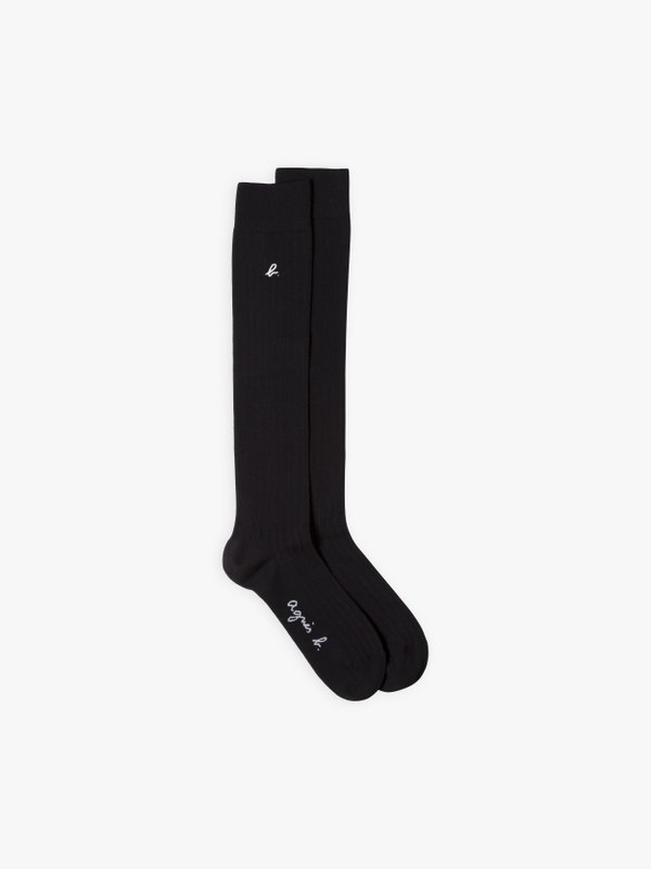 black high ribbed socks_1