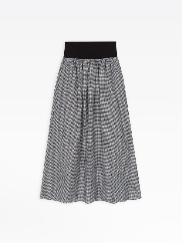 black and white gingham cotton crepe eloÃ¯sa skirt_1