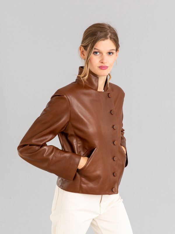 brown lambskin Fifre jacket_11