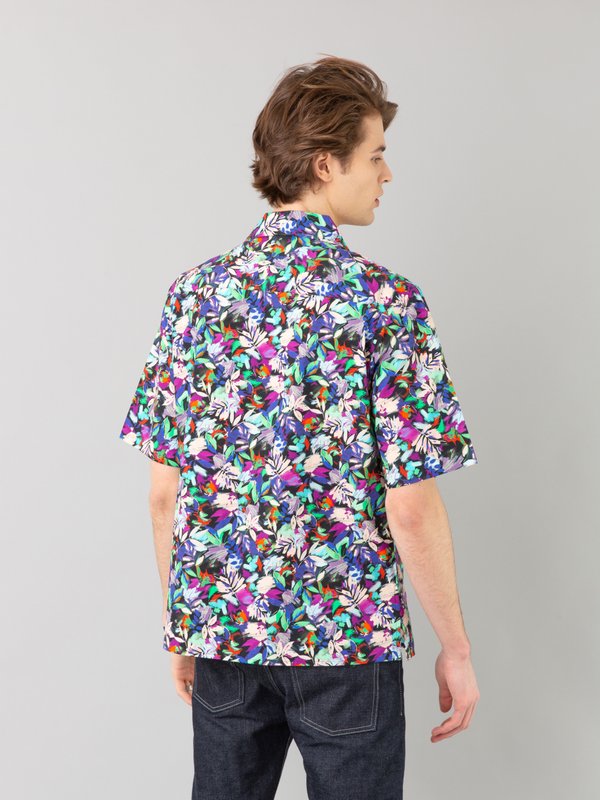 black and turquoise floral print Magnum shirt_14