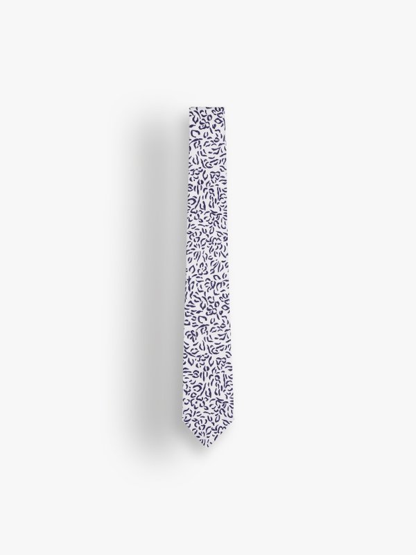blue and white Lucien tie with floral print_1