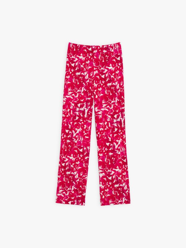 pink peony print Sail trousers_1