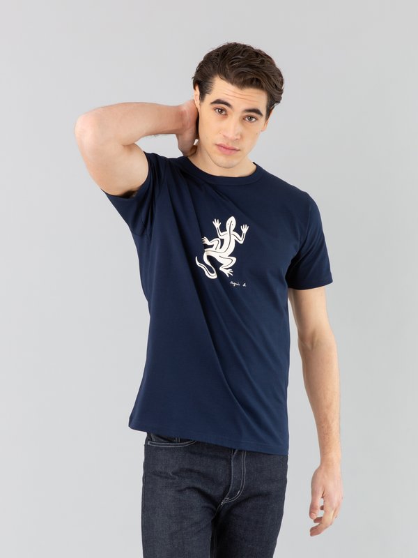 navy blue short sleeves Brando lizard t-shirt_11