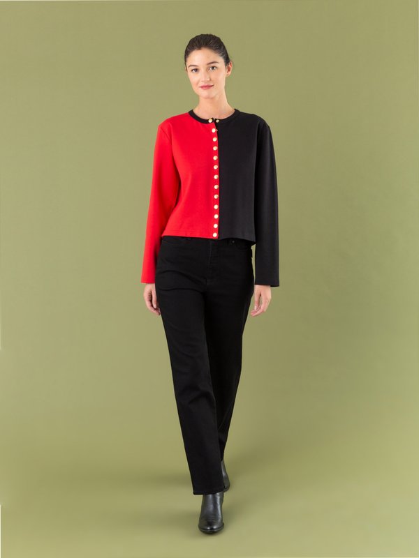 classic 2-colour black and red Oppo cardigan_12