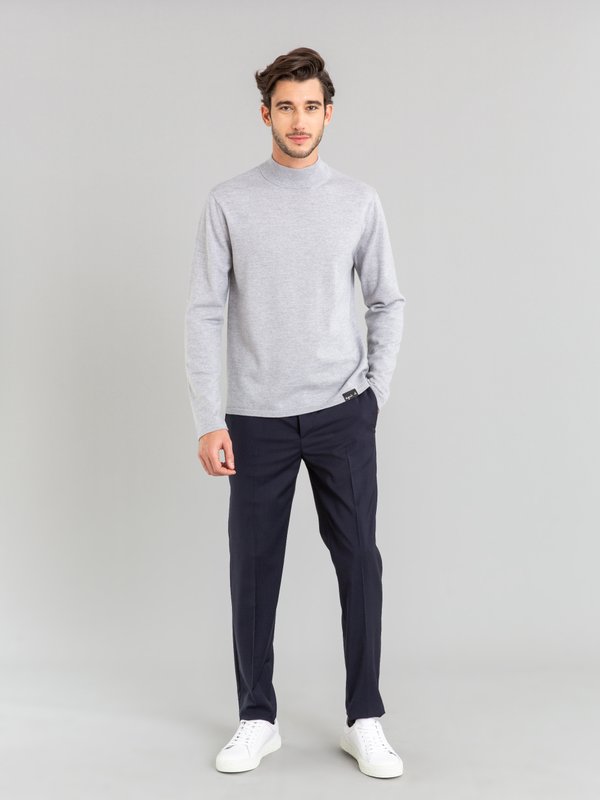 heather grey merino wool Panama jumper_12