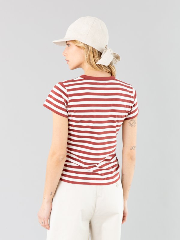 mahogany and off white striped Brando Zip t-shirt_14