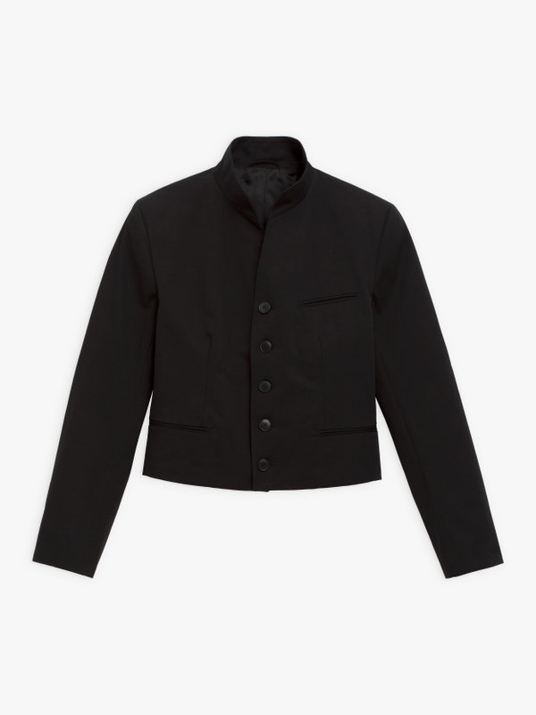 black cotton gabardine Spencer jacket_1