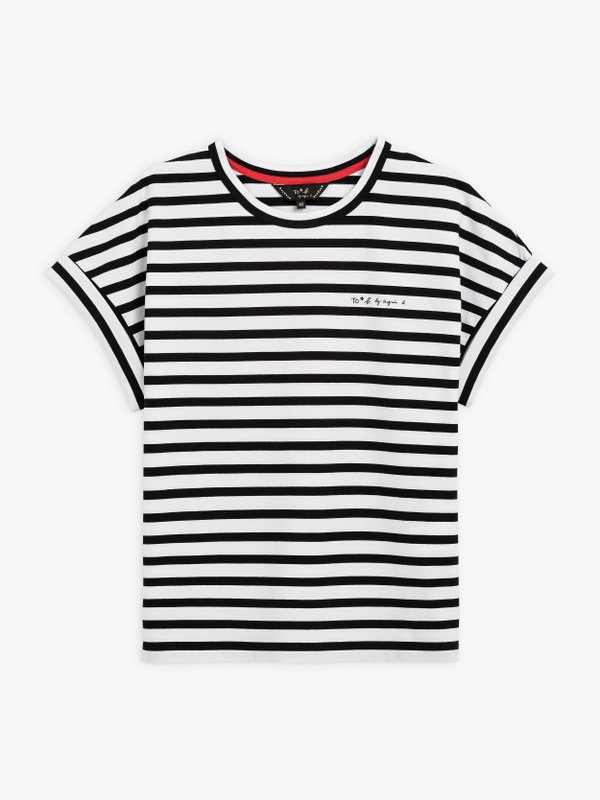 white and black To b. by agnÃ¨s b. striped t-shirt_1