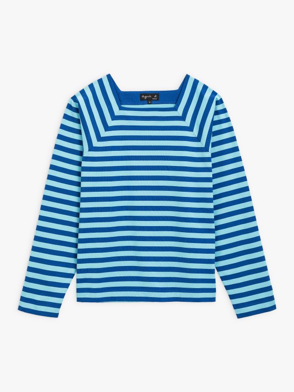 royal blue and turquoise striped carrelet t-shirt_1
