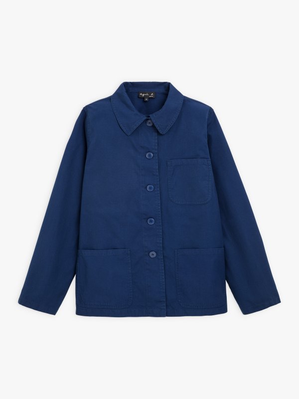 dark blue washed cotton Sanshui jacket_1