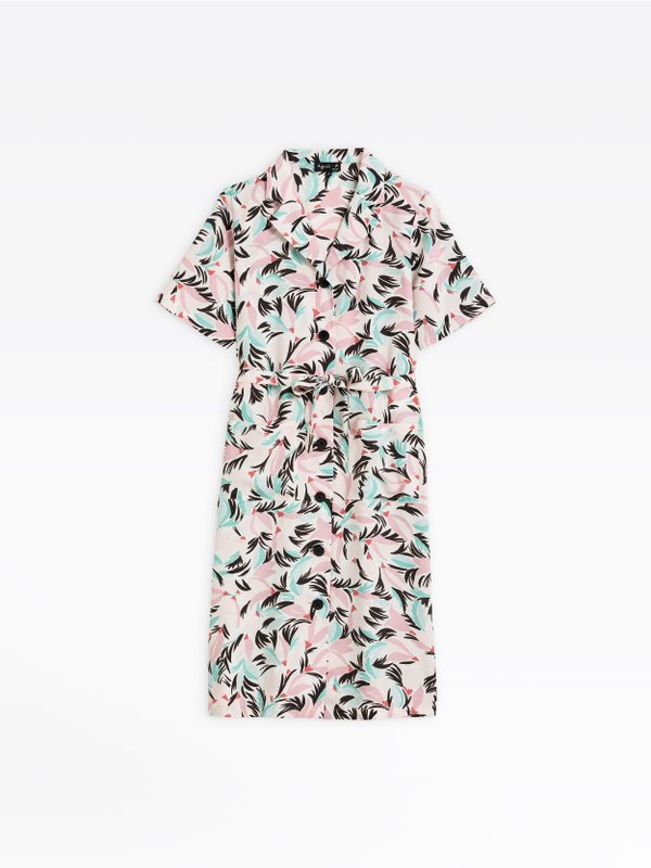 shirt dress with tropical print_1