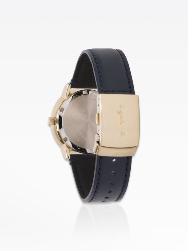 men watch with navy blue leather strap_2