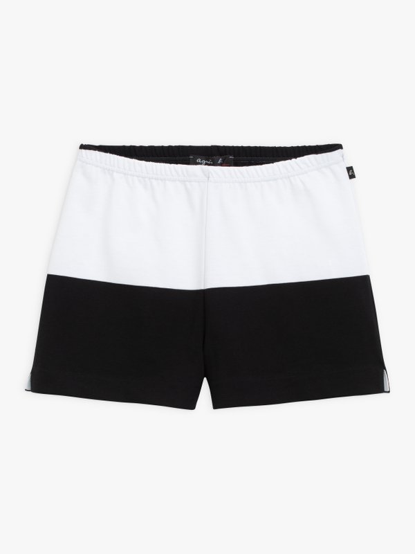 black and white Vague shorts with very wide stripes_1