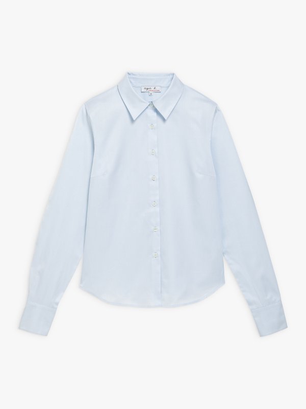 light blue cotton serge lisbon shirt_1