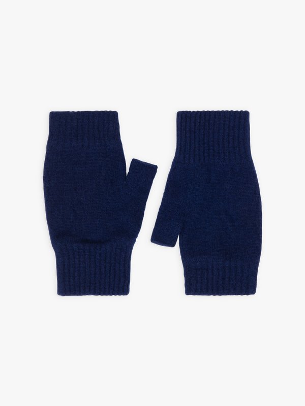 blue wool gloves