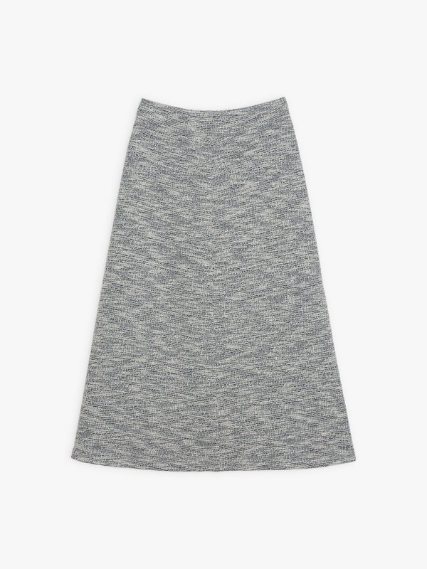 off white and navy blue tweed Brazil skirt_1