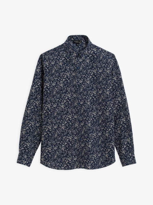 navy blue floral Andy shirt _1