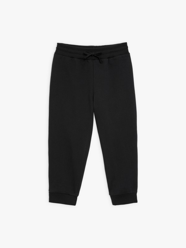 black cotton fleece vivian capri trousers_1
