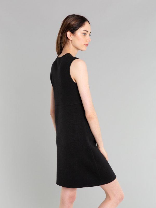 black merino wool Trefle dress_13