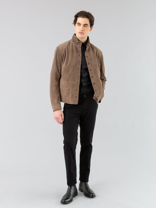 dark beige suede leather New Yvan snap jacket_12