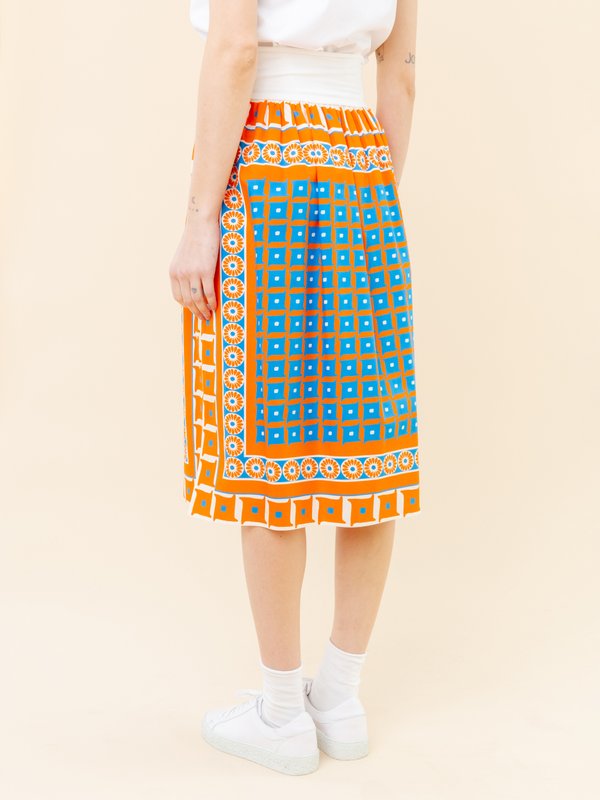 orange and blue geometric print skirt_13