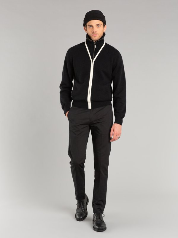 black and white cashmere Routier jacket_12