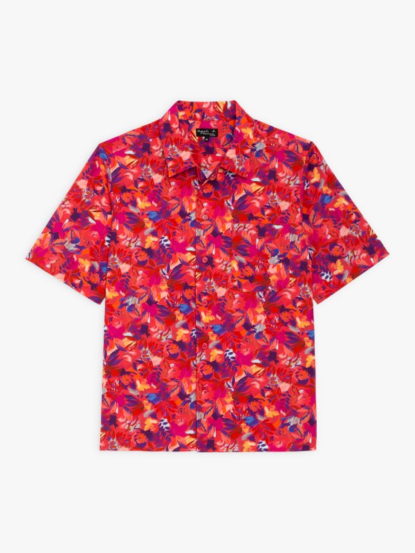 red and fuchsia floral print Magnum shirt_1