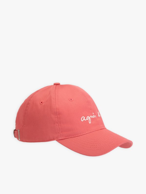 coral embroidered "agnÃ¨s b." cap_1