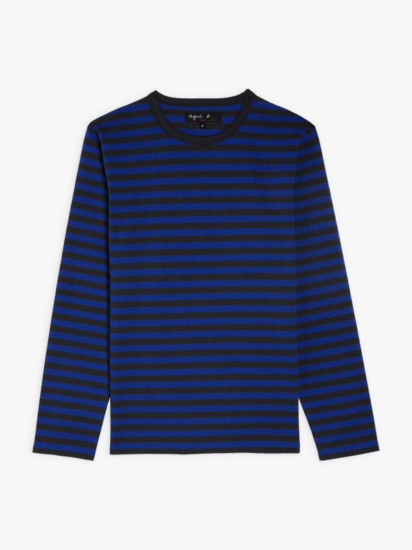 blue and black long sleeves striped Coulos t-shirt _1