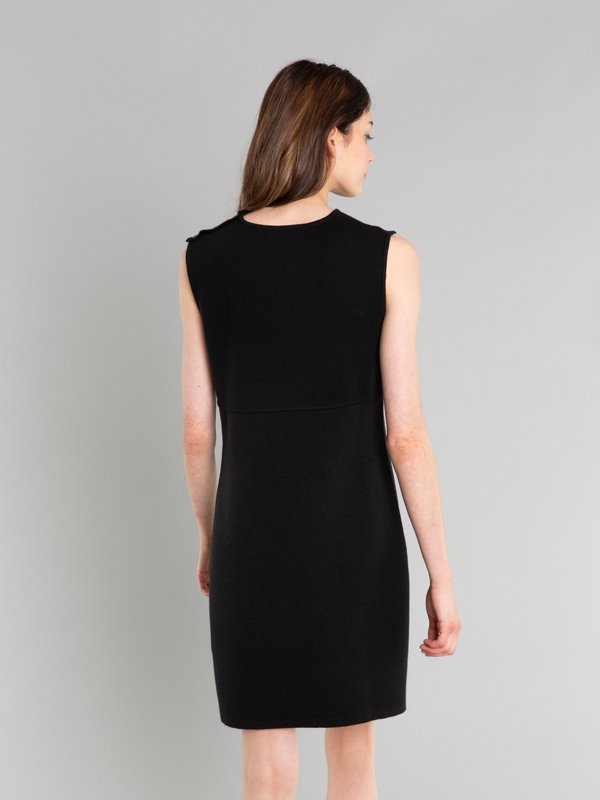 black merino wool Trefle dress_14