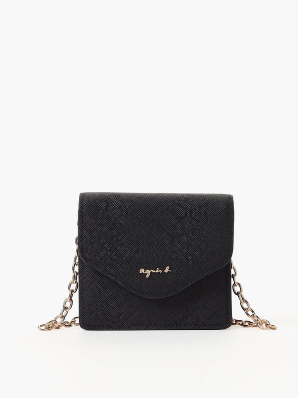 Small black purse with chain strap