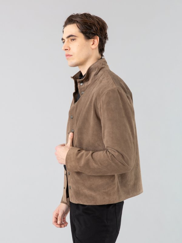dark beige suede leather New Yvan snap jacket_13
