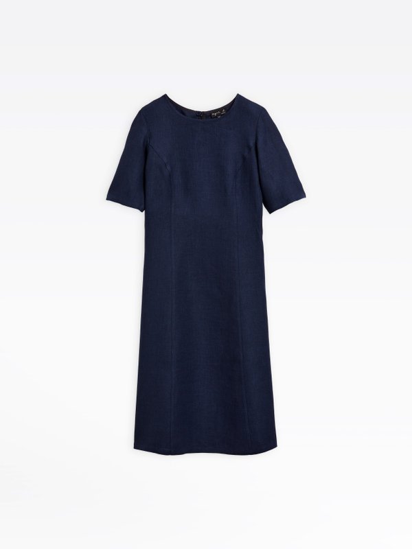 navy blue linen kyoto dress_1