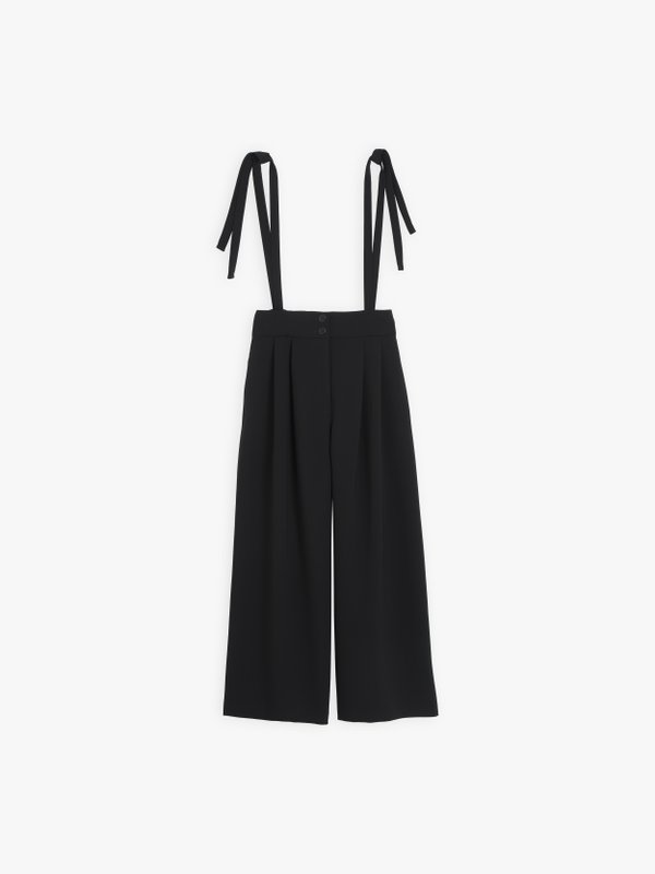 black To b. by agnÃ¨s b. trousers with removable straps_1