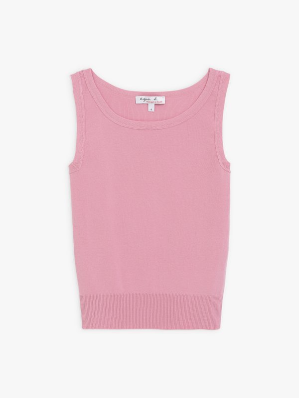 pink sleeveless fine jumper_1