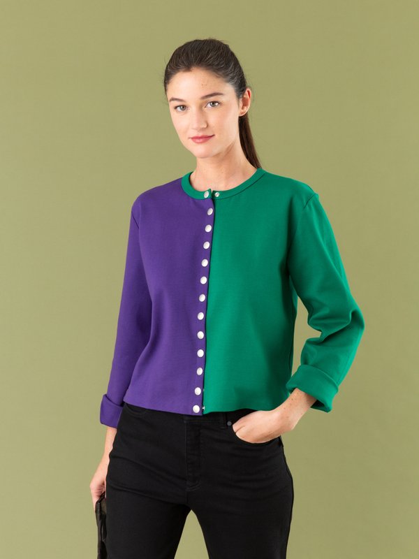 classic 2-colour green and purple Oppo cardigan_11