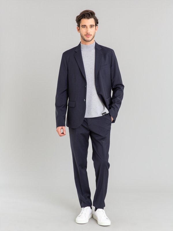 navy blue wool Lucky slim trousers_11