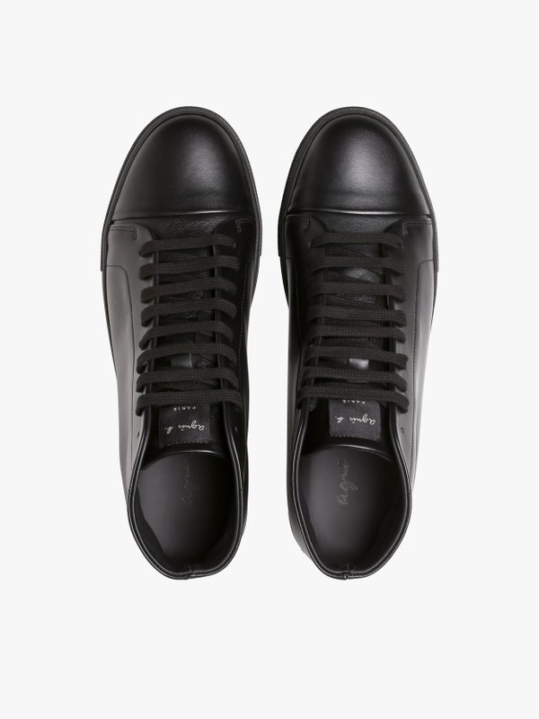black leather Rafael high-top sneakers_3