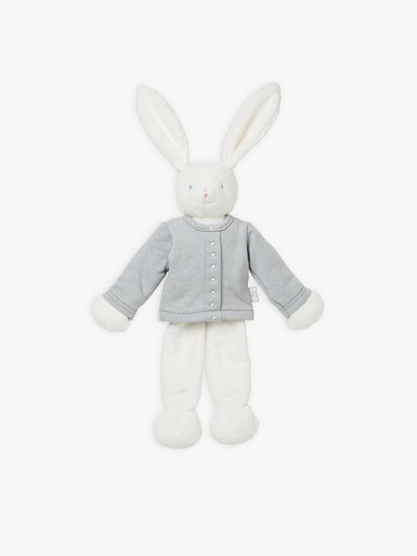 grey snap cardigan bunny cuddly toy_1