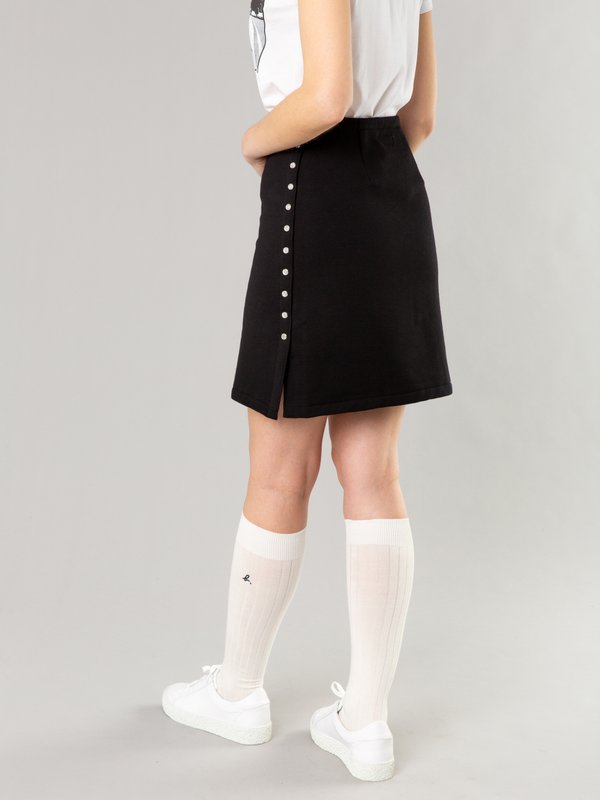 black cotton fleece snap skirt_14