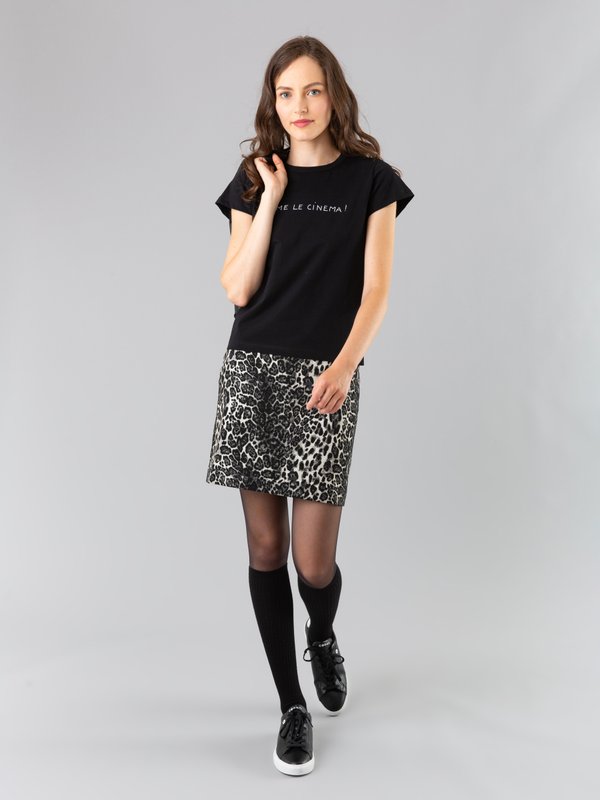 black and silver panther-print Erin skirt_11