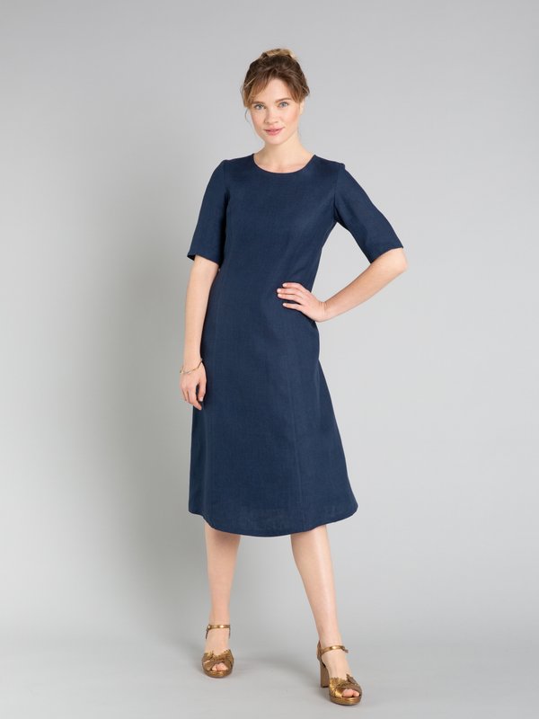 navy blue linen kyoto dress_11