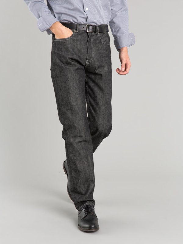 #2 men regular selvedge black jeans_11