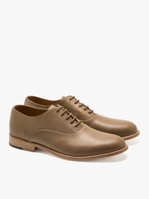 taupe leather george brogue shoes_1