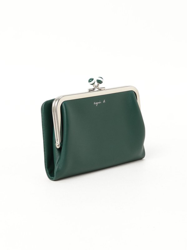 green leather wallet with clip fastener_3