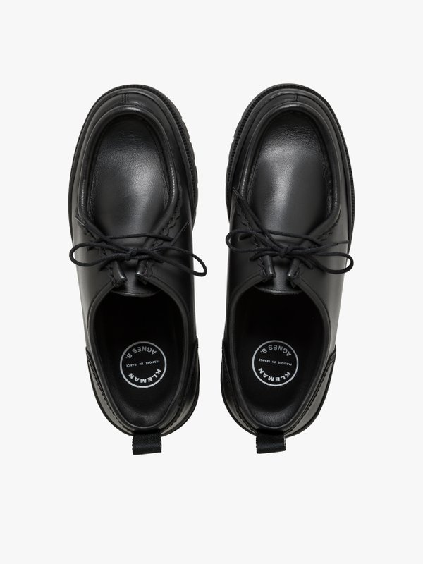 agnÃ¨s b. x Kleman black leather derby shoes_3
