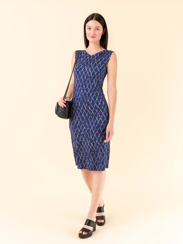 dark blue net pattern Ondine dress_11